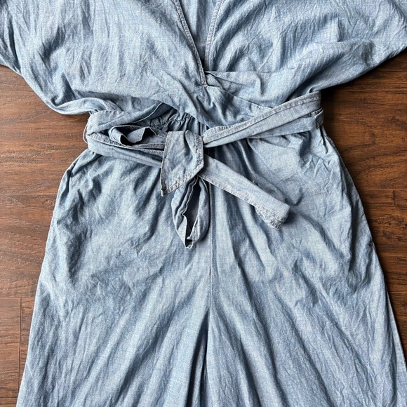 Lauren Ralph Lauren Blue Belted Chambray Wrap Jumpsuit - Picture 8 of 16